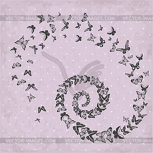 Beautiful pattern with butterflies - vector image