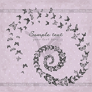 Beautiful pattern with butterflies - stock vector clipart