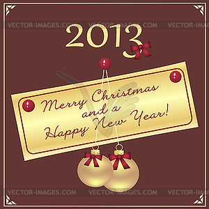 Christmas background with baubles - vector clip art