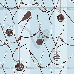 Winter card with bird - vector clip art
