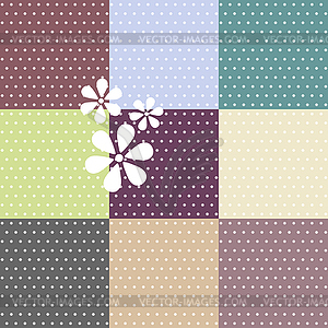 Seamless polka dotted patterns - vector image