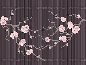 Beautiful seamless pattern with sakura - vector clipart