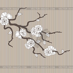 Beautiful pattern with sakura - vector clipart