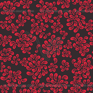 Repeating floral and feather pattern - vector EPS clipart