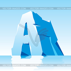 Ice letter A - vector clipart / vector image