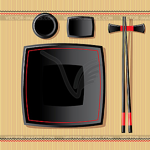 Japanese tableware - vector clip art