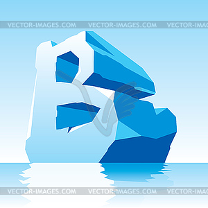 Ice letter B - vector image