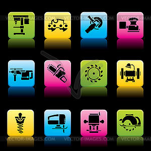 Tools icons color - vector clipart