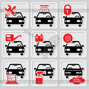 Auto repair icons - vector clipart