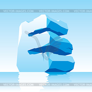 Ice letter E - vector image