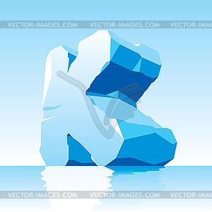 Ice letter K - vector clipart