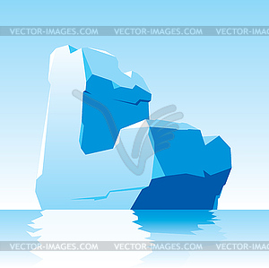 Ice letter L - color vector clipart