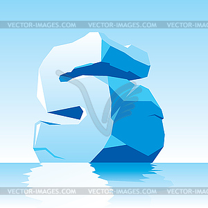Ice letter S - vector clipart