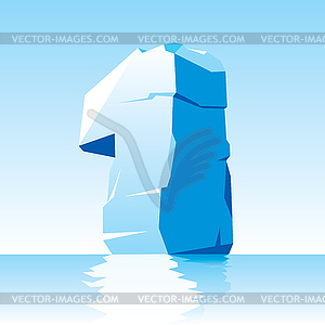 Ice number 1 - vector image