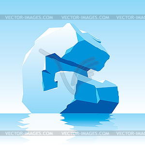 Ice letter G - vector clipart