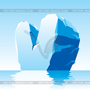 Ice letter V - vector image