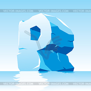 Ice letter P - vector clip art