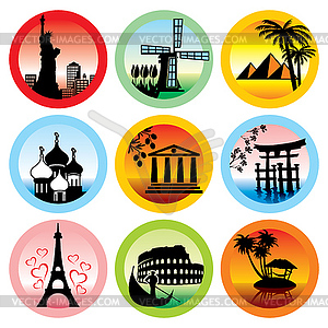 Travel landmarks - vector clip art