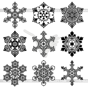 Snowflakes set - vector image