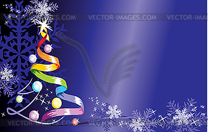 Cristmas rainbow tree - vector clip art