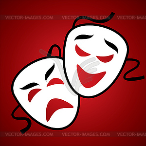 Театральные маски - векторное изображение клипарта