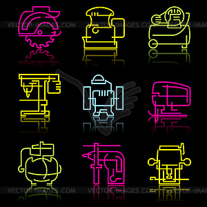Line icons power tools - vector image