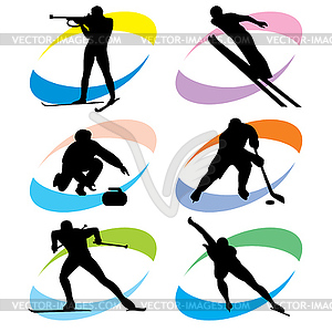 Set winter sport - vector image