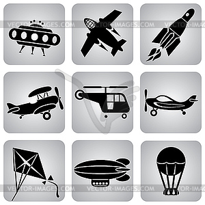 Flying machines - vector image