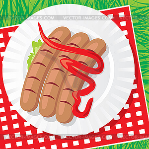 Picnic barbecue - vector EPS clipart