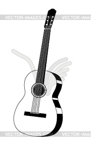 Guitar drawing, - vector image