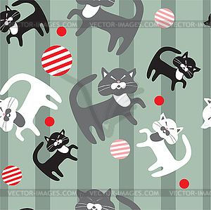 Бесшовный фон из кошек - изображение в формате EPS