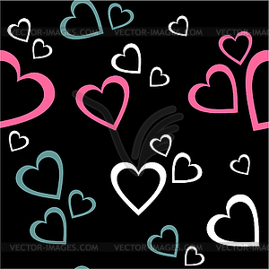 Seamless background of hearts - vector clipart