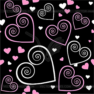 Seamless background of hearts - vector image