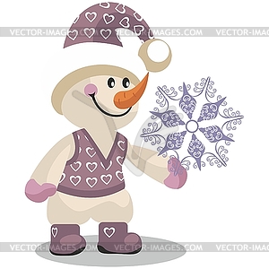 Snowman color  - royalty-free vector clipart