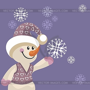 Snowman color  - vector clipart