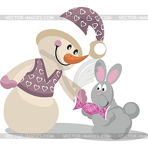 Snowman color  - vector clipart