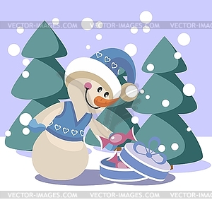 Snowman color  - vector clipart