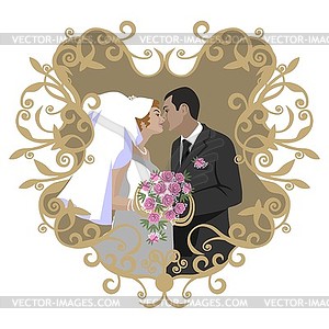 Свадебные пары - клипарт в векторном виде
