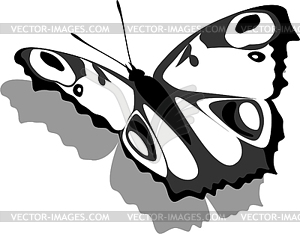 Бабочка на бумаге  - клипарт
