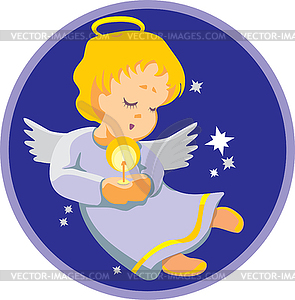 Smiling angel - vector image