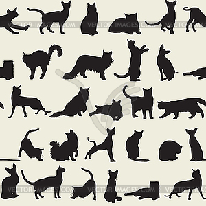 Seamless background with cats - vector clipart