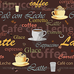 Seamless coffee theme - vector clipart