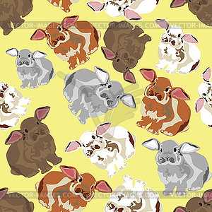 Seamless background with rabbits - vector image