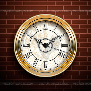 Wall retro clock - vector image