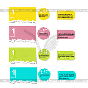 Paper tags - color vector clipart