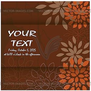 Card with abstract floral background - vector clipart
