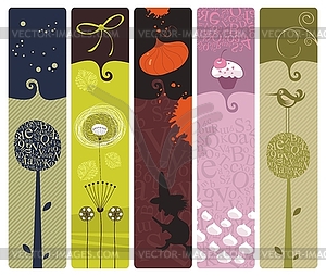 Various Bookmarks - vector clipart