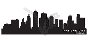 Kansas City, Missouri skyline. Detailed silhouette - stock vector clipart