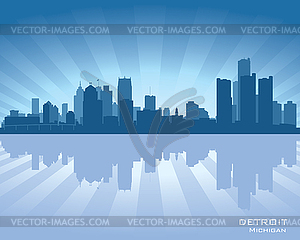 Detroit, Michigan skyline - vector clip art