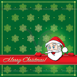 Christmas Santa Greeting card - vector image